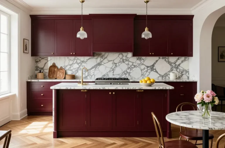 10 Burgundy Kitchen Cabinets That Look Insanely Luxe