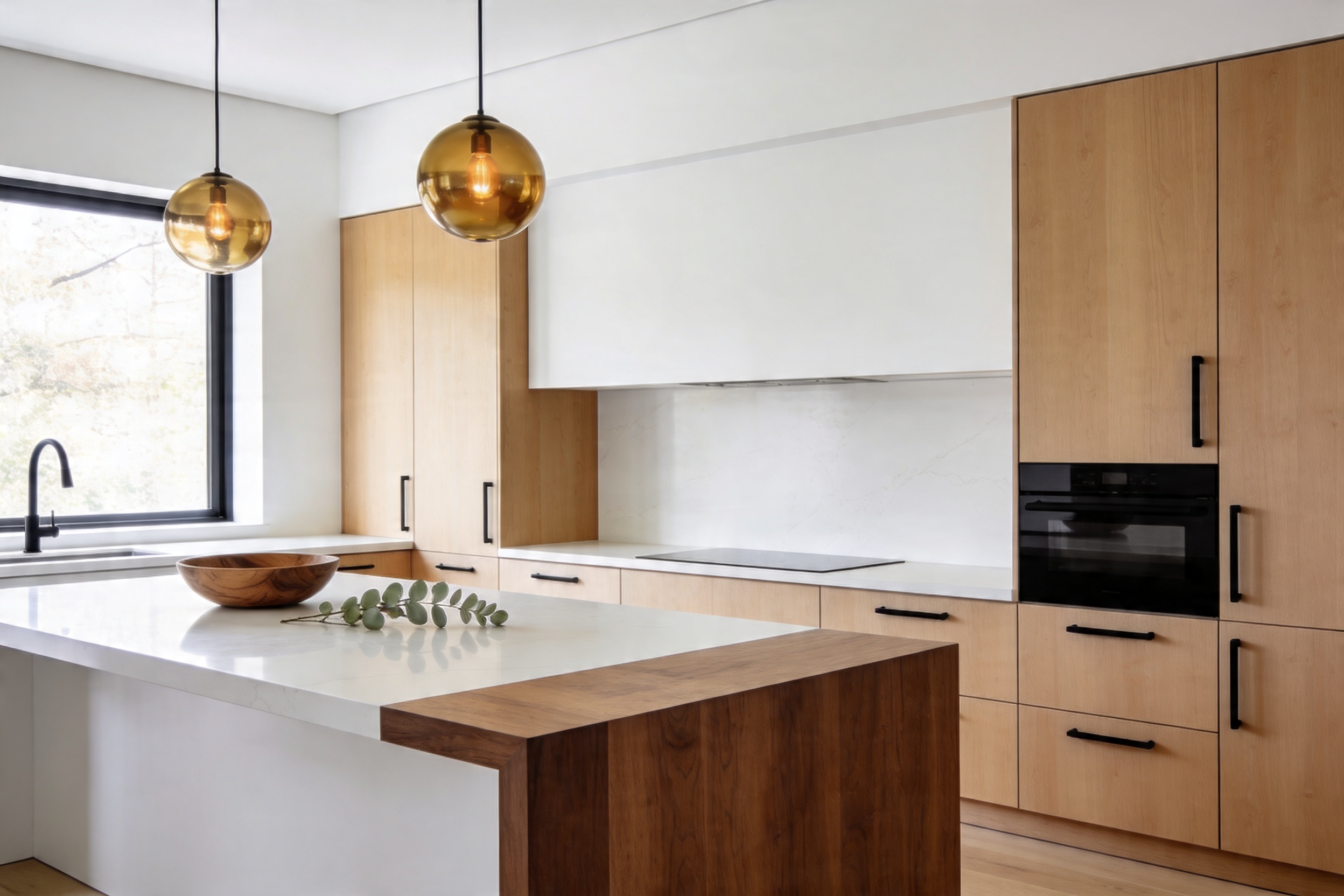 12 Kitchen with White Countertops + Wood Accents You’Ll Love