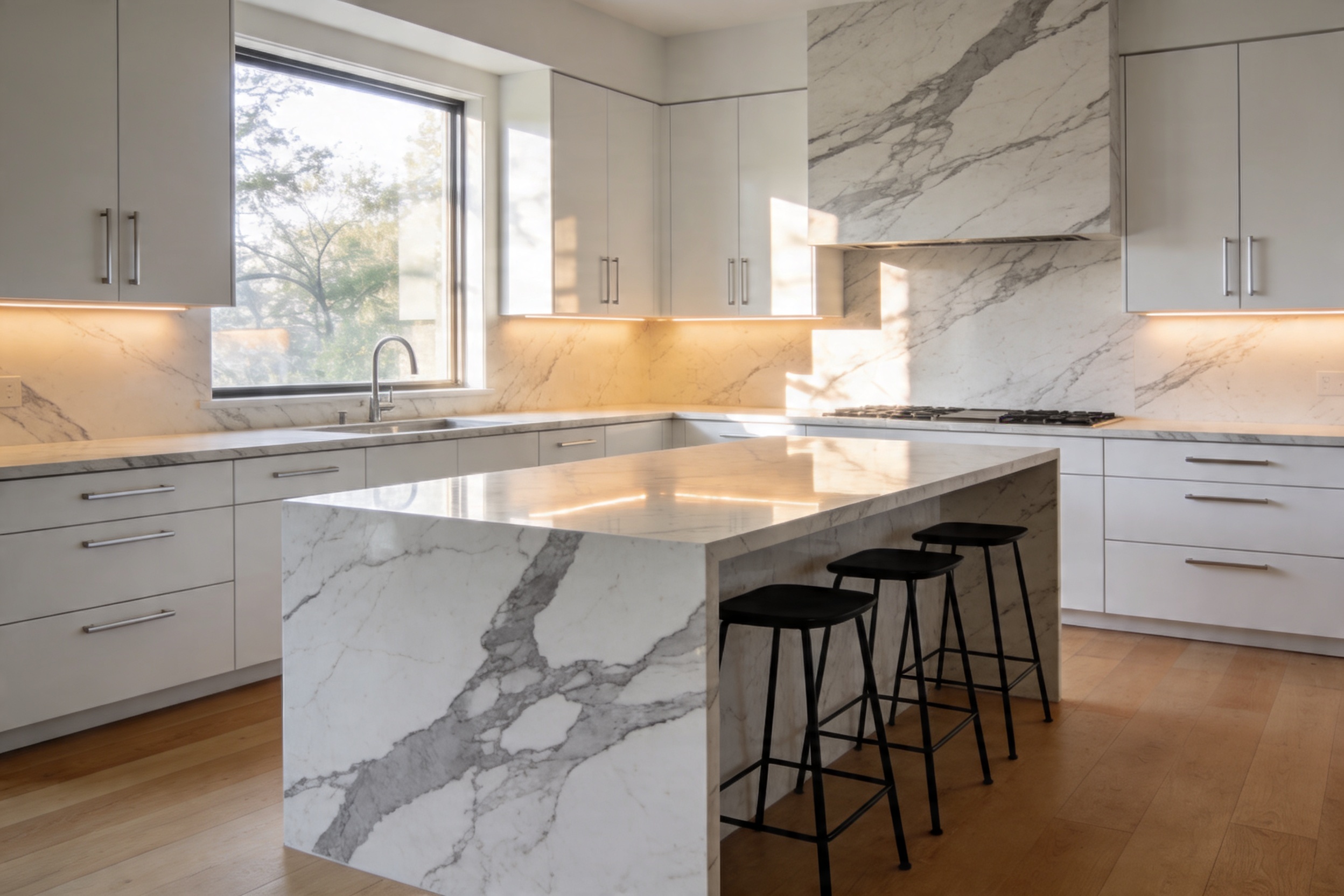 15 Kitchen with White Countertops + Marble Ideas You’Ll Love